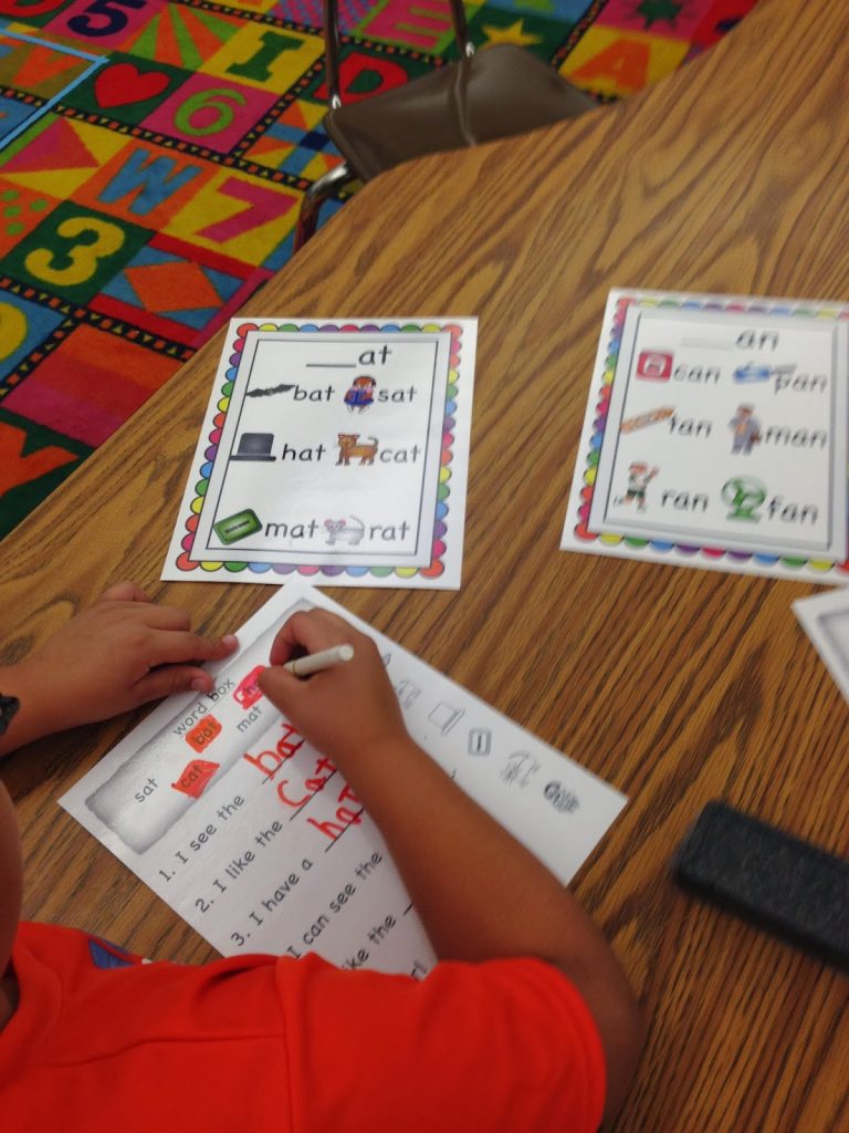 Word families first grade word work